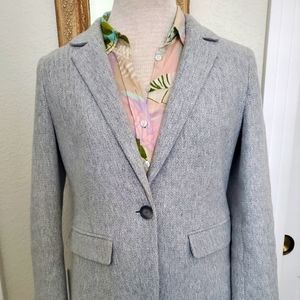 LOFT Women's Gray Blazer Cotton
